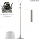58" Modern Floor lamp with White Shade and Steel Brushed Base for Living Room and Bedroom