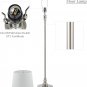 58" Modern Floor lamp with White Shade and Steel Brushed Base for Living Room and Bedroom