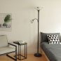 Torchiere Floor Lamp with Side Reading Light, 3-Way Switch Combo Antique Bronze Finish
