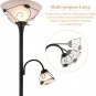 Torchiere Floor Lamp with Side Reading Light, 3-Way Switch Combo Antique Bronze Finish