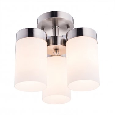 3-Light Semi Flush Mount Ceiling Light with Brushed Nickel Finish