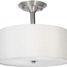 2-Light Drum Light Fixture with White Shade for Ceiling