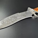 15" Custom Handmade Damascus Steel Hunting Camping Utility Knife with Rosewood handle
