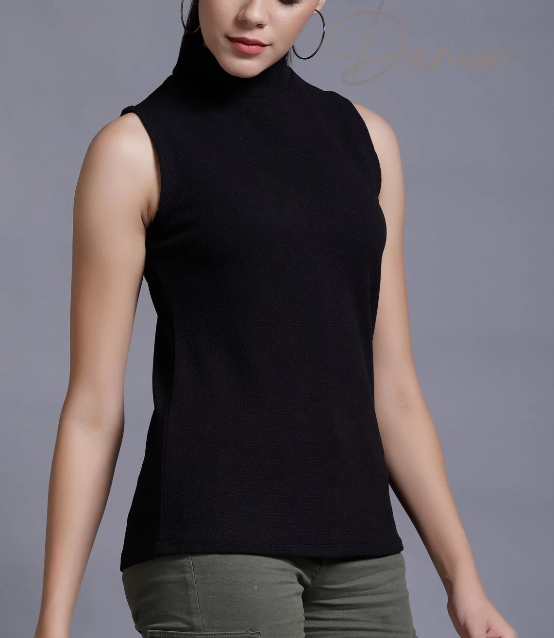 Casual High neck sleeveless Tshirt for girls