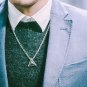 S925 silver personality triangle retro creative Necklace eye of God Pendant