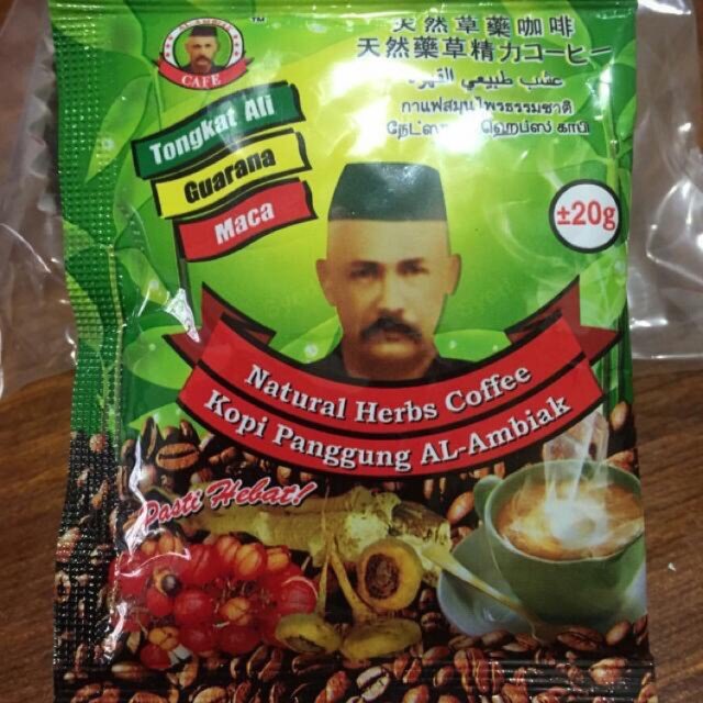20x Tongkat Ali Al Ambiak Strongman Natural Herbs Super Strong Coffee 20g