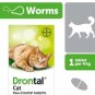 24 Tablets BAYER Dewormer Treatment for Cats Kittens Tape Hook Round Worms EXP 24