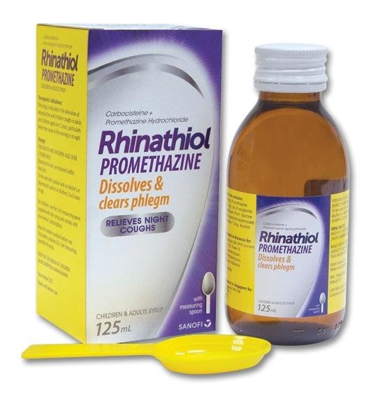 RHINATHIOL Promethazine Syrup - Dissolves & clears phlegm, relieves night cough