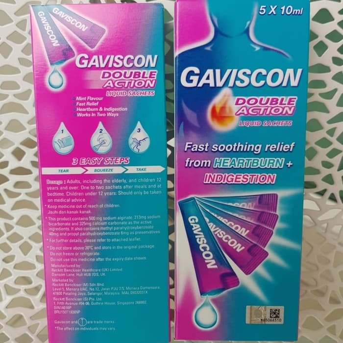 5 x Gaviscon Double Action Liquid Sachets 5 x 10ml sachets