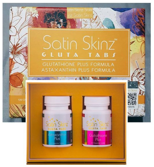 IMPROVED SATIN SKINZ ( AUTHENTIC 5X WHITENING & ANTI-AGING TABS ) 2 BOTTLES / PACKS