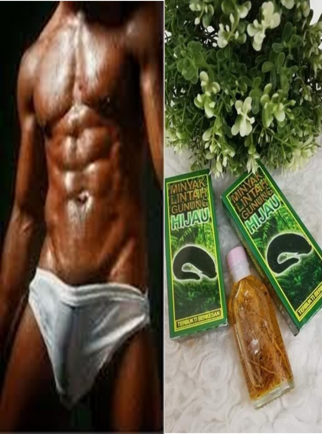 2 X Pure Green Leech 100% Natural Herbal Oil For Male Sexual Enhancement