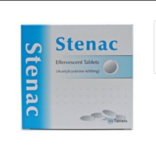 STENAC Effervescent Tablets containing 600mg Acetylcystein Clear Thick Phlegm 30's