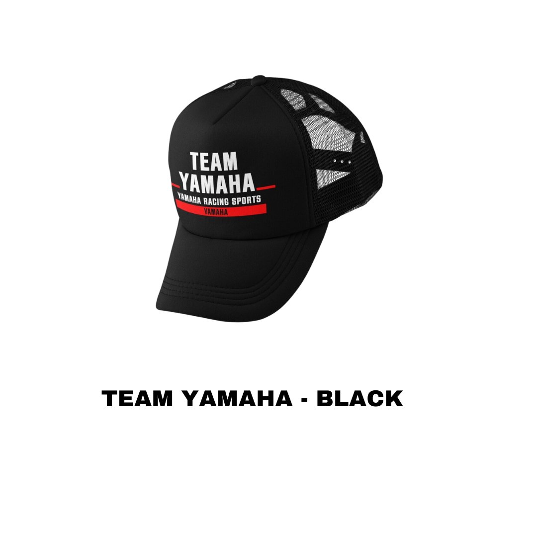 Team Yamaha (Black) - Yamaha Racing Team Trucker Cap Snapback Adjustable Strap