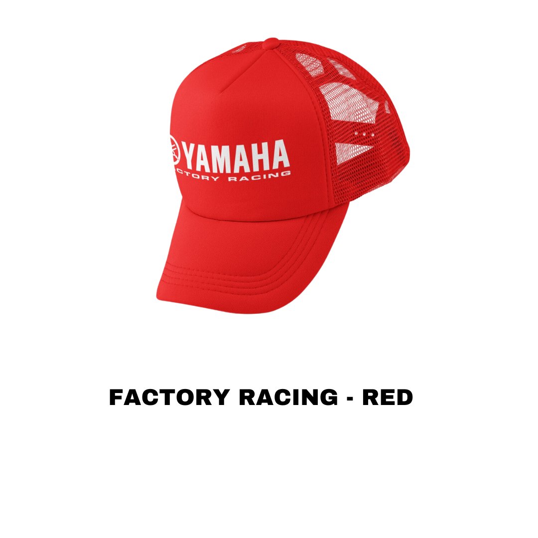 Team Yamaha ( white & red ) - Yamaha Racing Team Trucker Cap Snapback Adjustable Strap
