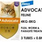 NEW Advocate for Cats 4-8 Kg, 3 pipettes/package