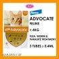NEW Advocate for Cats, less than 4Kg, 3 pipettes/package