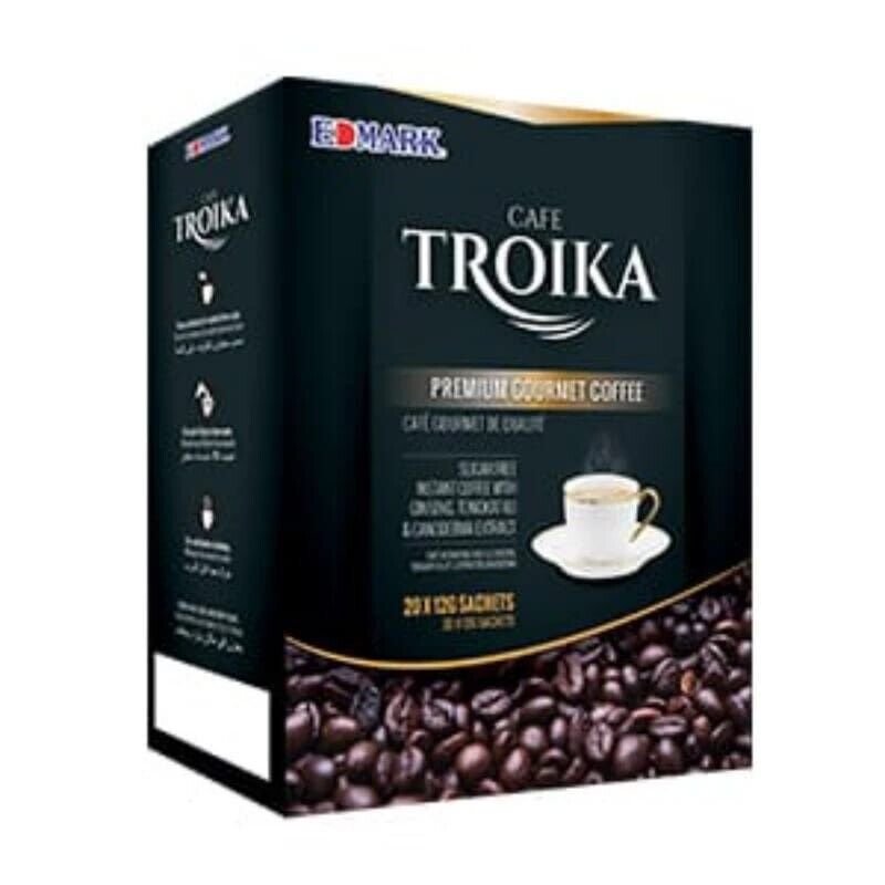 1 Box Cafe Troika Premium Gourmet Coffee Sugar Free 20 x 20G Sachets