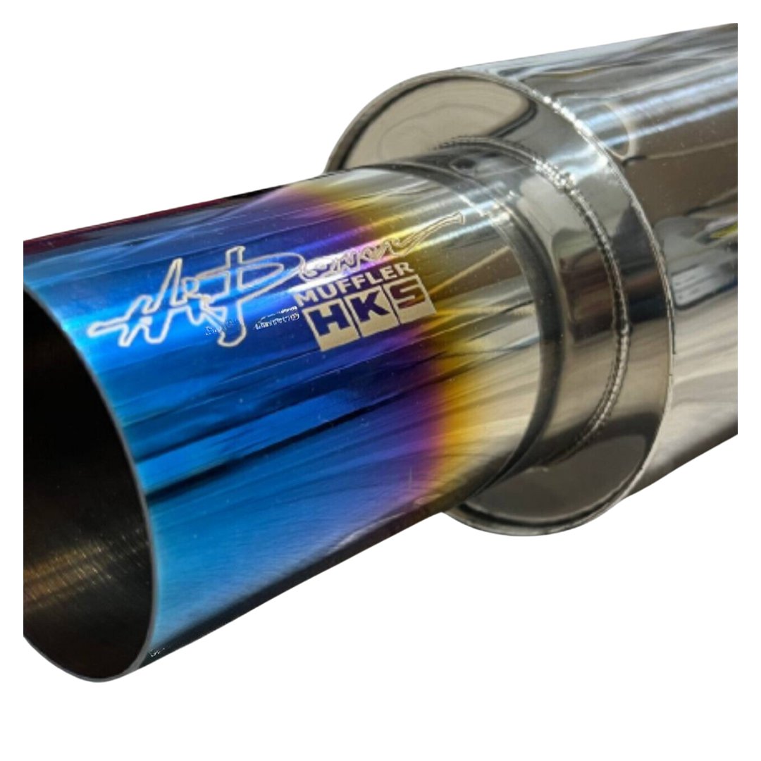 NEW HI POWER MUFFLER 3.5" HKS INSPIRED BLUE TIP - 2 INCH INLET FREE SHIPPING