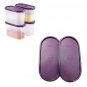 Tupperware Modular Mates MM Purple Dewberry Oval Storage Container Lid (2) Set