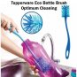 Tupperware Blue Eco Sport Water Bottle Plastic Tumbler Long Cleansing Brush Tool
