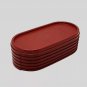 6 X New Tupperware Modular Mates Oval Replacement Top Lid Seal #1616 Dark Red