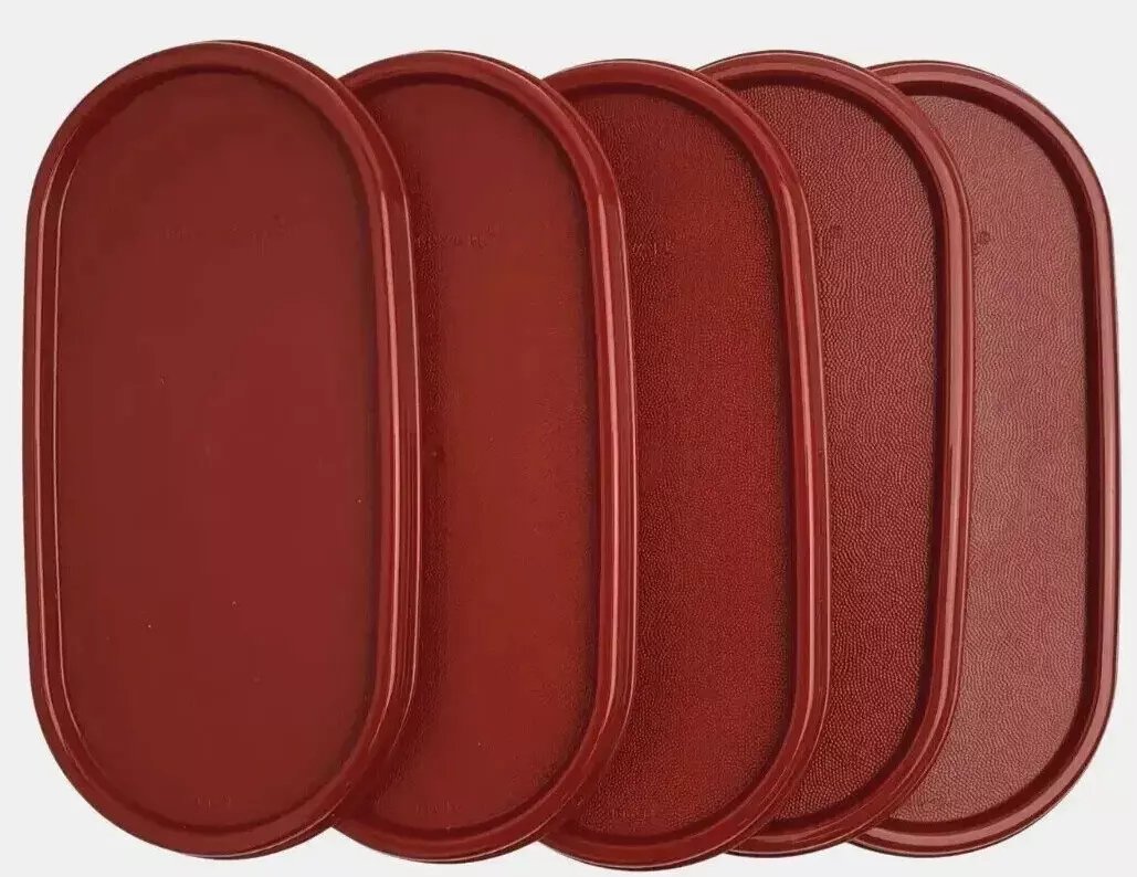 5 X New Tupperware Modular Mates Oval Replacement Top Lid Seal #1616 Dark Red