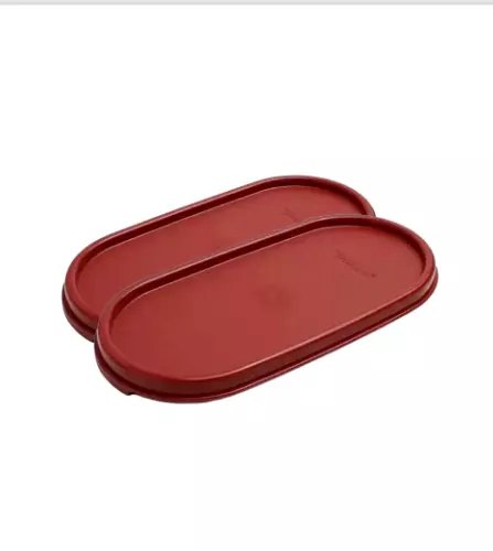 Tupperware Modular Mates Oval Replacement Top Lid Seal #1616 Dark Red Set of 2