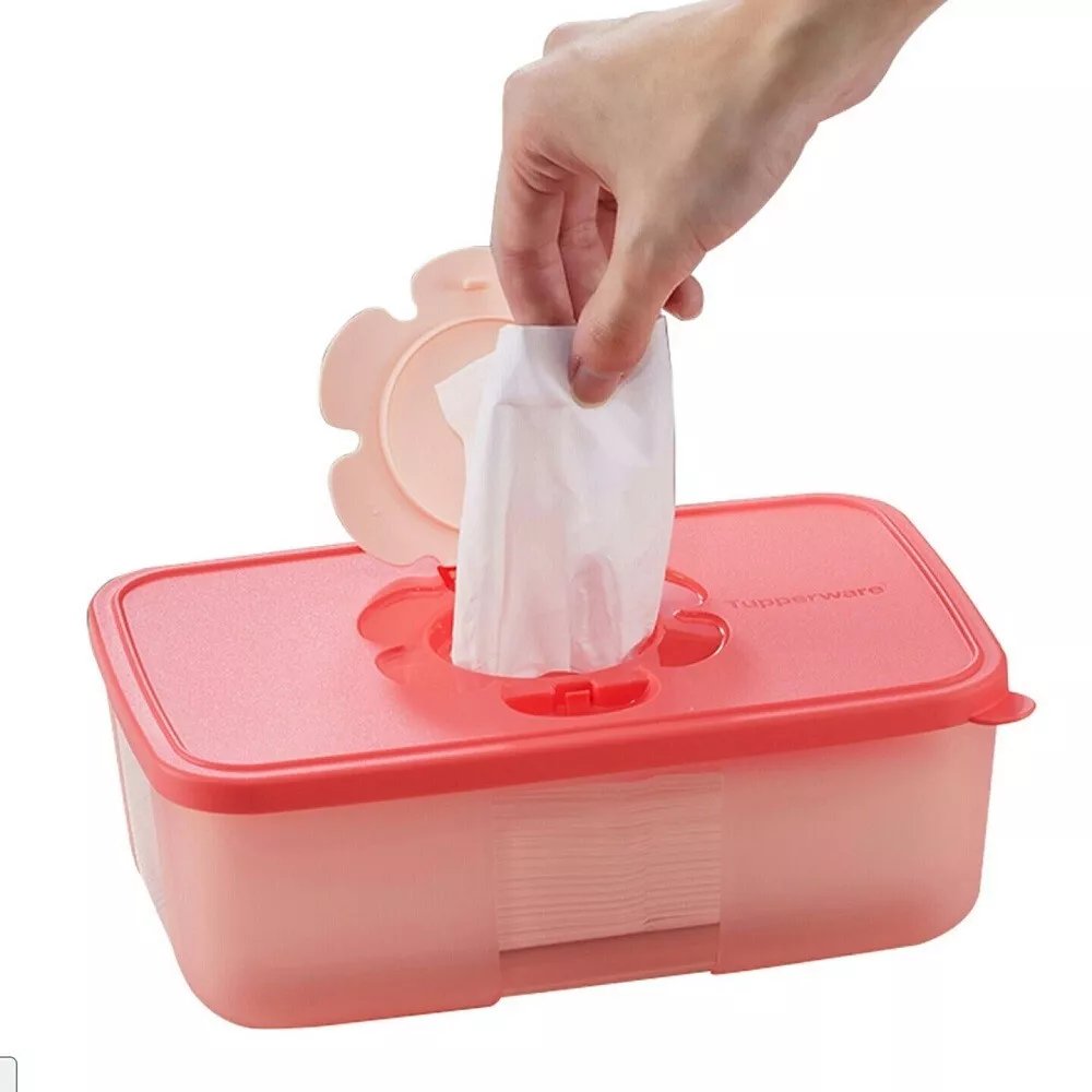 Tupperware Multi Color Tissue Paper Plastic Storage Box Container 1.7L