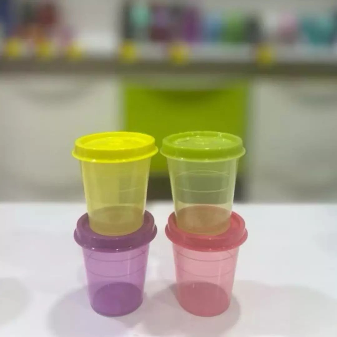 4 Pcs Tupperware Tupper Mini Midgets Container 2oz Set New Random Multicolor