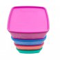 Tupperware Snowflake Freezer Medium Square Round Plastic Container 400ml (4) Set
