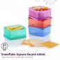 Tupperware Snowflake Freezer Medium Square Round Plastic Container 400ml (4) Set