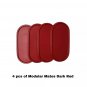 Tupperware Modular Mates Oval Replacement Top Lid Seal #1616 Dark Red Set of 4