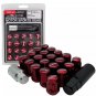 17 HEX RAVS Racing Red 32mm Steel Wheel Lug Nuts M12x1.5 20pcs/set FREE SHIPPING