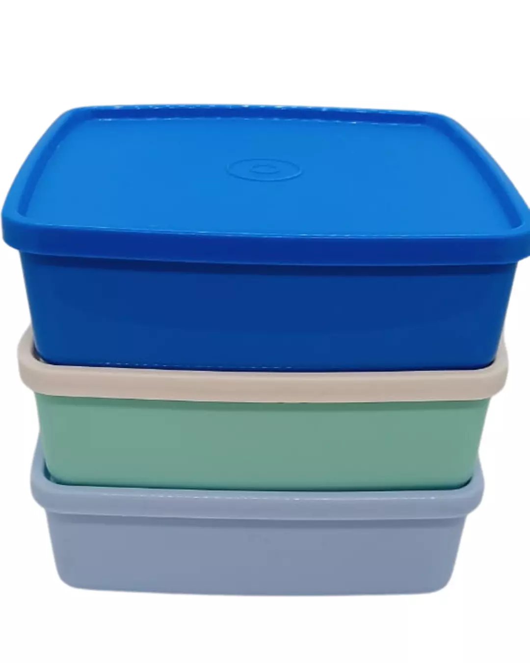Tupperware Large Square Away 620ml Lid #1459 Container #1458 Set of 3 Meal Pack