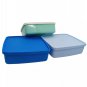 Tupperware Large Square Away 620ml Lid #1459 Container #1458 Set of 3 Meal Pack
