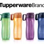 Tupperware Slim Eco Bottle 500ml 16.9oz With Straw & Handle Set Of 2 Bottles