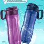 Tupperware Slim Eco Bottle 500ml 16.9oz With Straw & Handle Set Of 2 Bottles