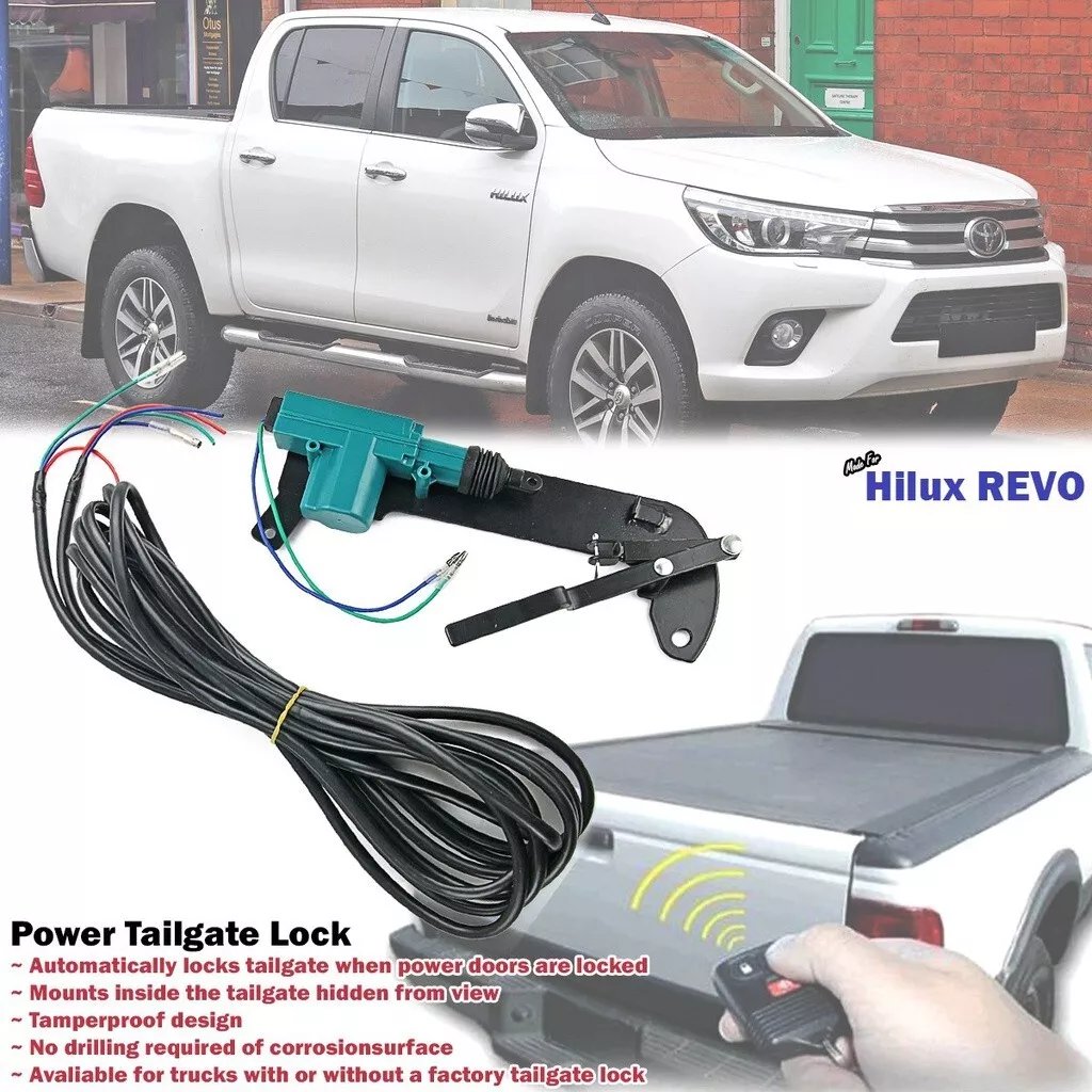 Set Power Tailgate Security Lock Fit For Toyota Hilux Pickup GUN126 GUN136 15-20