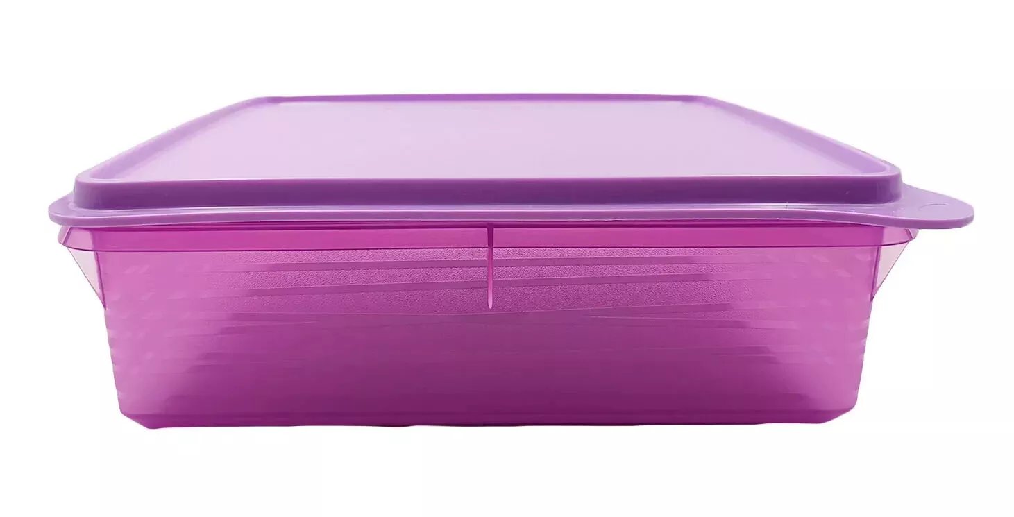 Tupperware B2B Purple Snack Stor Sandwich Sweet Square Keeper Saver Server 2.9L