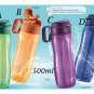 Tupperware Slim Eco Bottle 500ml 16.9oz With Straw & Handle Set Of 2 Bottles (Orange & Green)