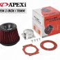 APEXi Style Power Intake Dual Funnel Air Filter + Flange 76mm 3 Inlet Universal