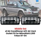 Middle Set of Air Conditioner Air Vent Outlet Fit Mitsubishi L200 Triton 97-04