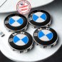 4 X BMW Chrome Blue 68MM Wheel Center Hubcaps Logo Badge Emblem Aluminium