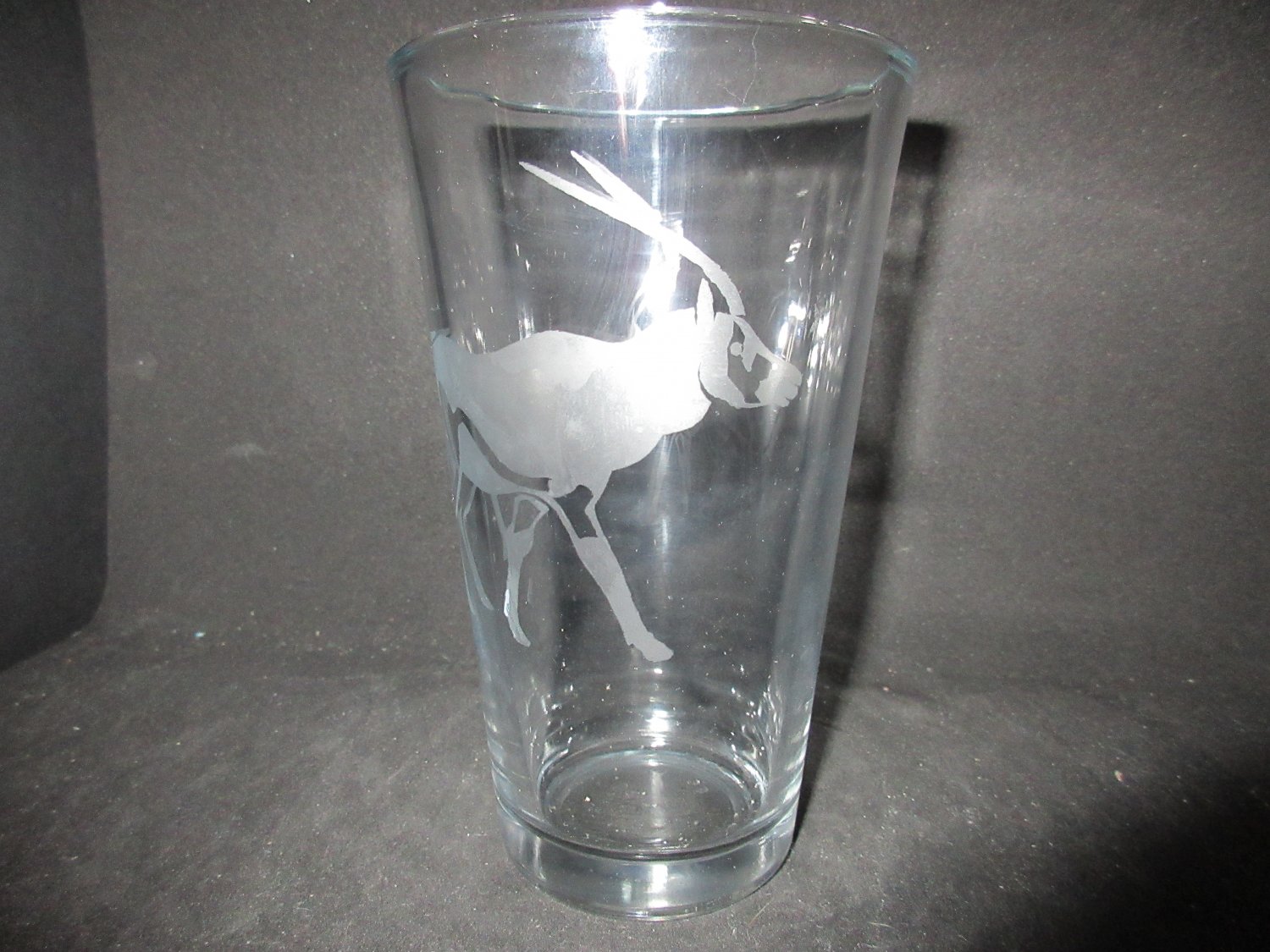 BOGO NEW ETCHED GEMSBOK 13 OZ DRINKING GLASS TUMBLER