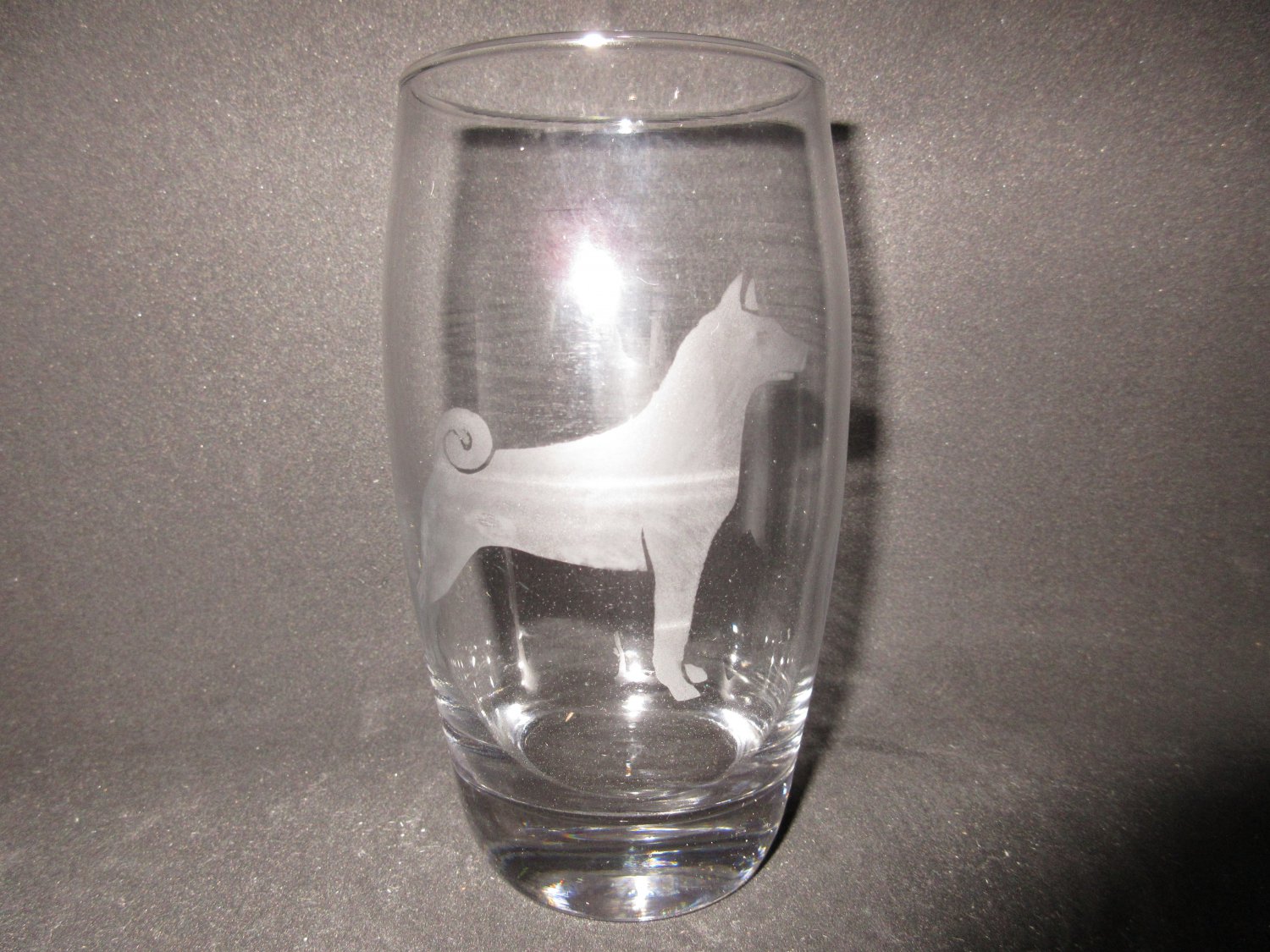 BOGO NEW ETCHED BASENJI DRINKING GLASS TUMBLER
