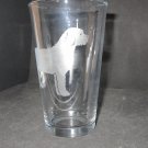 NEW ETCHED SPANISH WATER DOG 13 OZ DRINKING GLASS TUMBLER