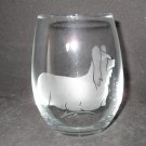 NEW ETCHED SKYE TERRIER 12 OZ STEMLESS WINE GLASS TUMBLER