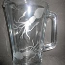 NEW ETCHED SQUID GLASS BEER ICED TEA WATER SANGRIA PITCHER