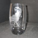 NEW ETCHED SABLE ANTELOPE DRINKING GLASS TUMBLER
