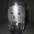 NEW ETCHED SNOWY OWL DRINKING GLASS TUMBLER